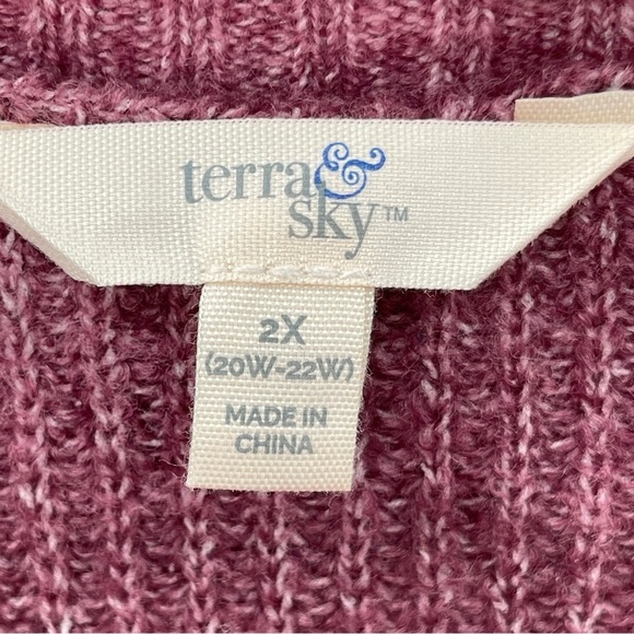 Terra & Sky Pink Ombre Textured Pullover Sweater Size 2X - Picture 10 of 13